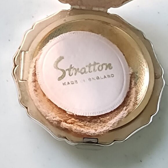 Vintage Stratton Compact Mirror with Original Pouch-Goldfinches-Excellent Cond. - Picture 8 of 15